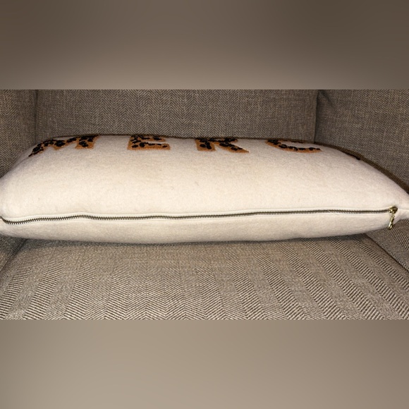 Anthropologie Home Accent Wool Pillow Merci 12”X27” - Picture 10 of 15